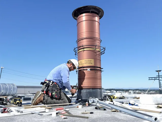Installed chimney liner by Fairfield Chimney Sweep in Fairfield, CT