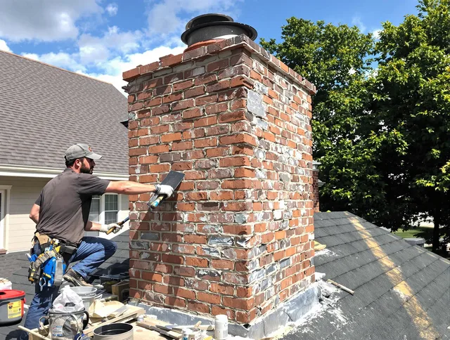 Completed chimney rebuild by Fairfield Chimney Sweep in Fairfield, CT