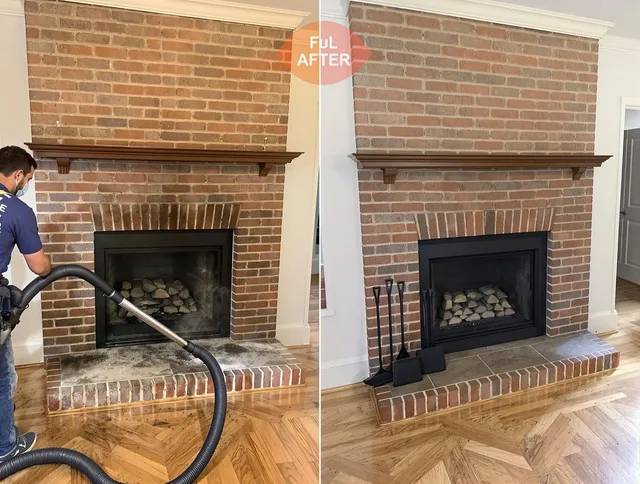 Fairfield Chimney Sweep carefully sanitizing a fireplace in Fairfield, CT